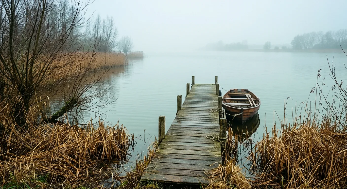 Uitzicht over de Reeuwijkse Plassen met riet langs de oever